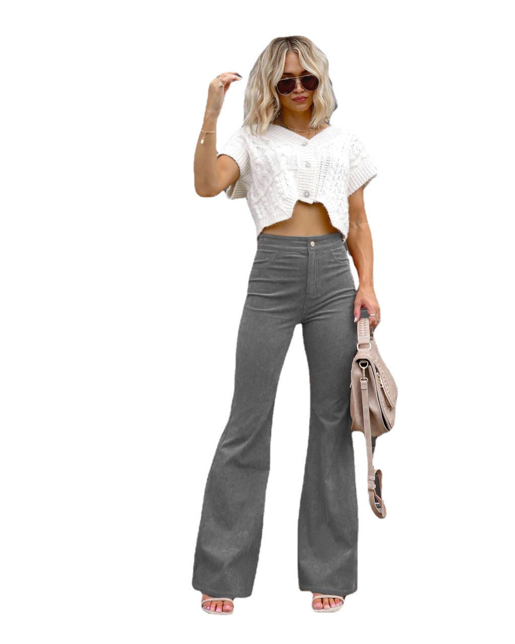 Damen Modische Hochbund-Flared-Jeans Berg-Feldt