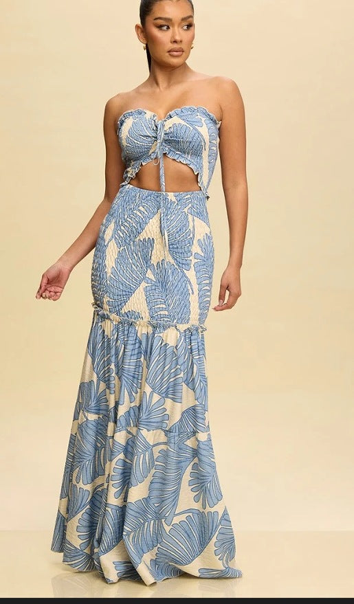 Robe longue bustier Berg-Feldt pour femme avec découpes