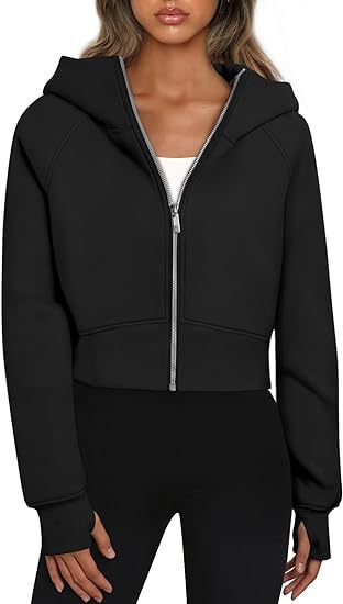 Damen cropped Kapuzenjacke mit durchgehendem Reißverschluss Berg-Feldt