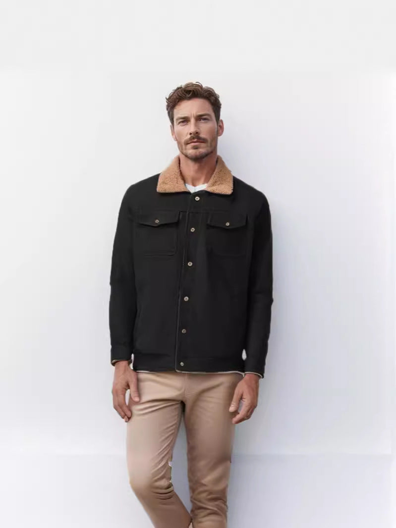 Veste décontractée pour homme avec col en fausse fourrure et poches pratiques Berg-Feldt