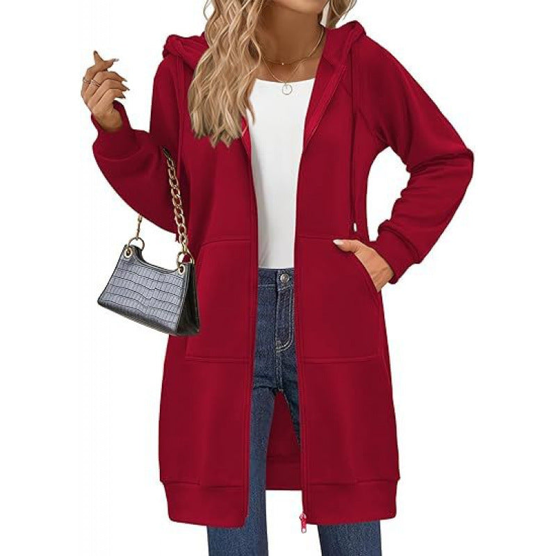 Veste à capuche tendance pour femme avec poches latérales fendues et fermeture éclair Berg-Feldt