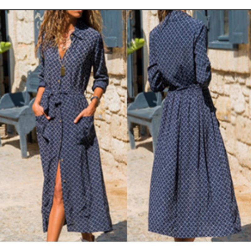 Robe longue boutonnée à fente latérale pour femme de berg-feldt