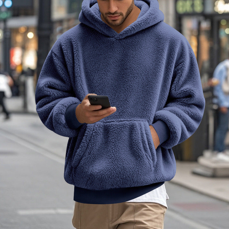 Sweat à capuche polaire oversize pour homme avec poche kangourou et coupe confortable Berg-Feldt