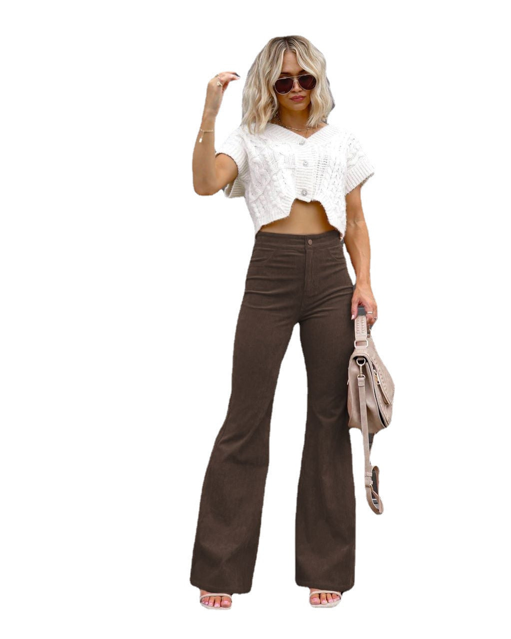 Damen Modische Hochbund-Flared-Jeans Berg-Feldt