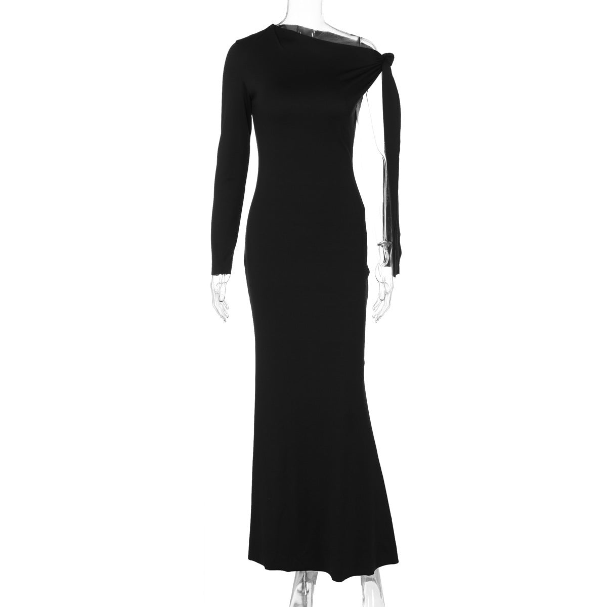 Elegantes Maxikleid für Damen mit asymmetrischem Schnitt und langen Ärmeln von berg-feldt