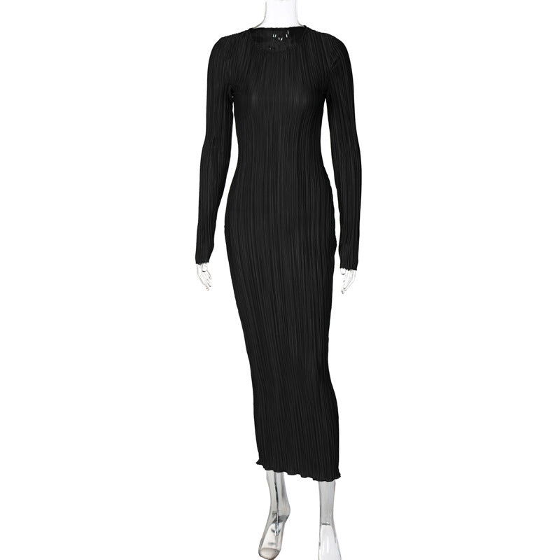 Elegantes Maxikleid für Damen mit raffiniertem Faltenwurf und langen Ärmeln von berg-feldt