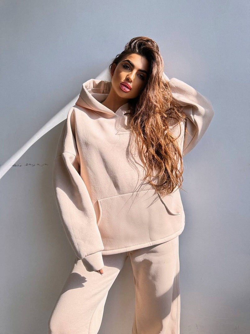 Ensemble sweat à capuche oversize et pantalon large décontracté Berg-Feldt pour femmes