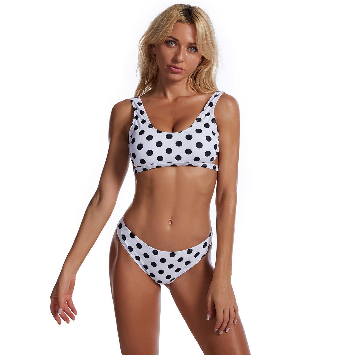 Berg-Feldt Damen High-Waist Gestreifter Bikini