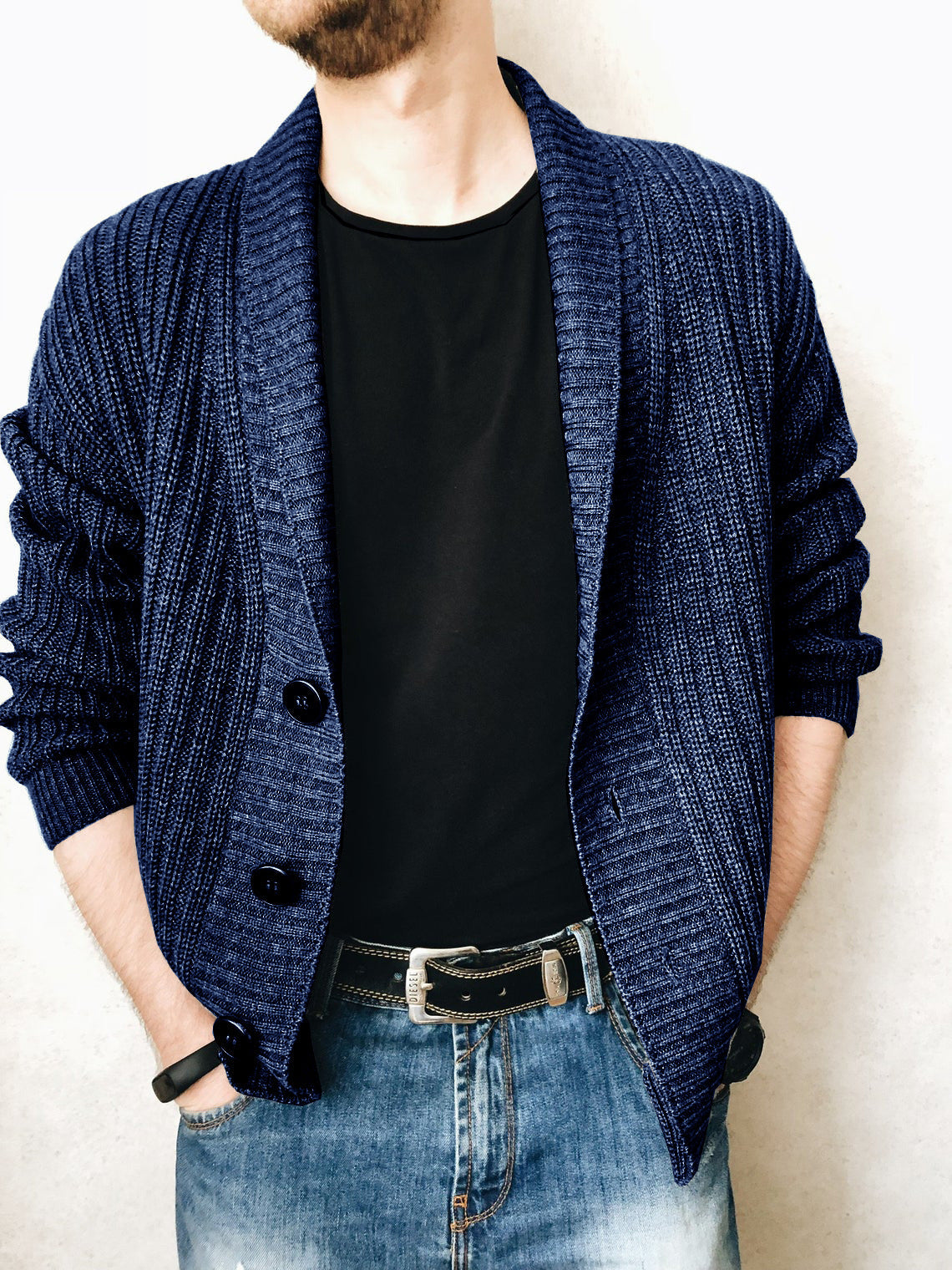 Gilet en tricot homme à col profond Berg-Feldt