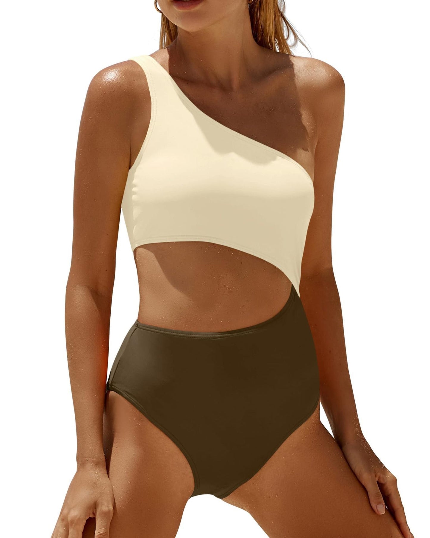 Maillot de bain berg-feldt pour femme, découpe latérale, une pièce