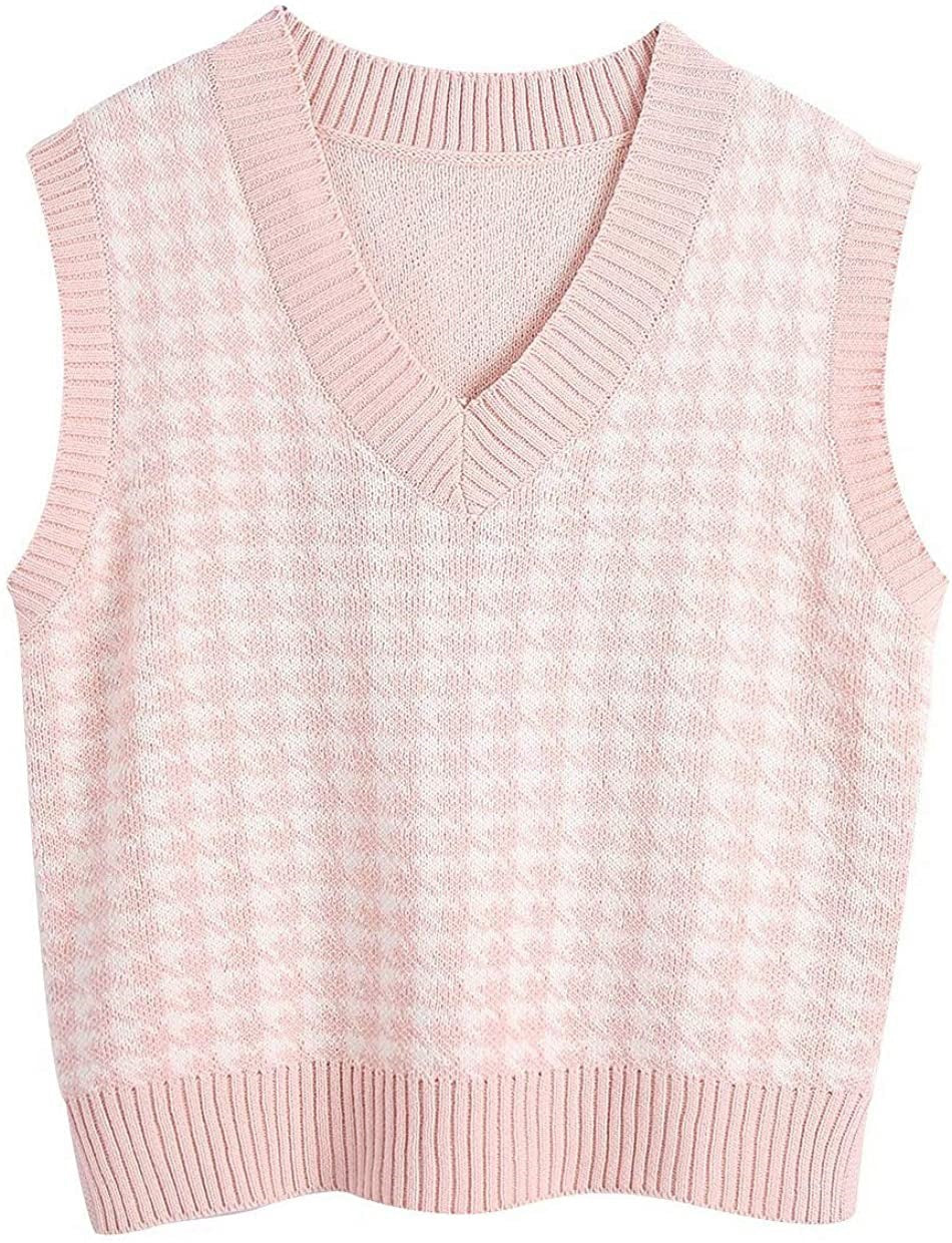 Gilet tricoté sans manches pour femme avec motif pied-de-poule moderne Berg-Feldt