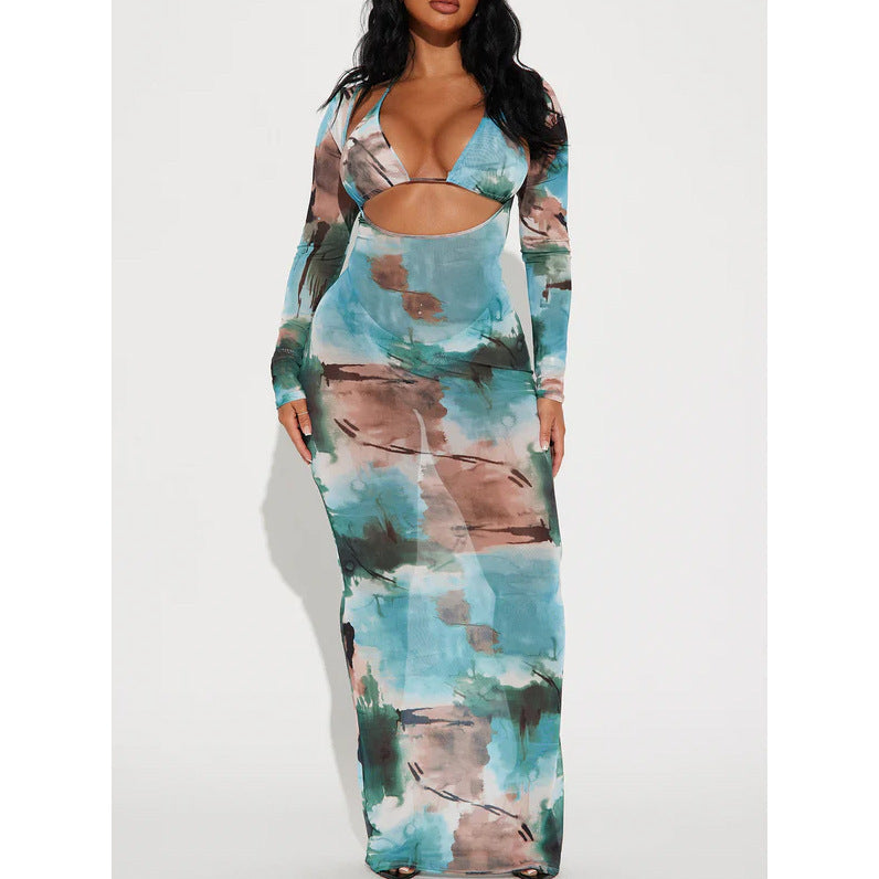 Robe longue maxi décolletée pour femme de berg-feldt