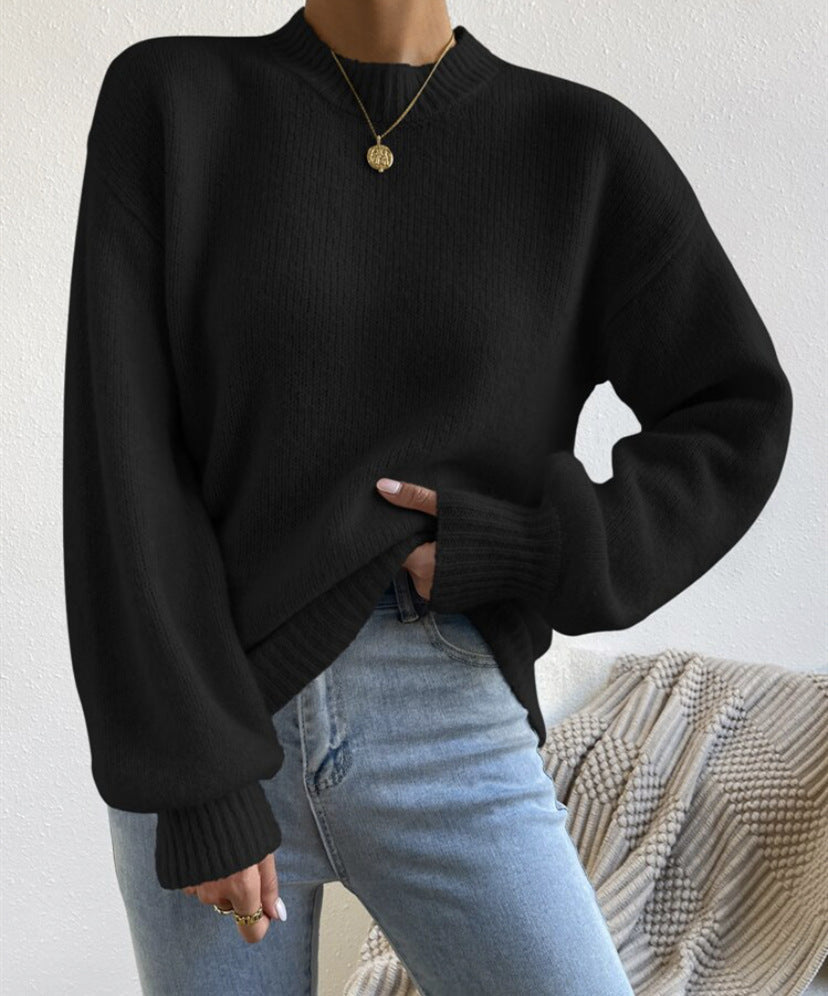 Pull-over mode pour femmes avec col haut et tricot structuré Berg-Feldt