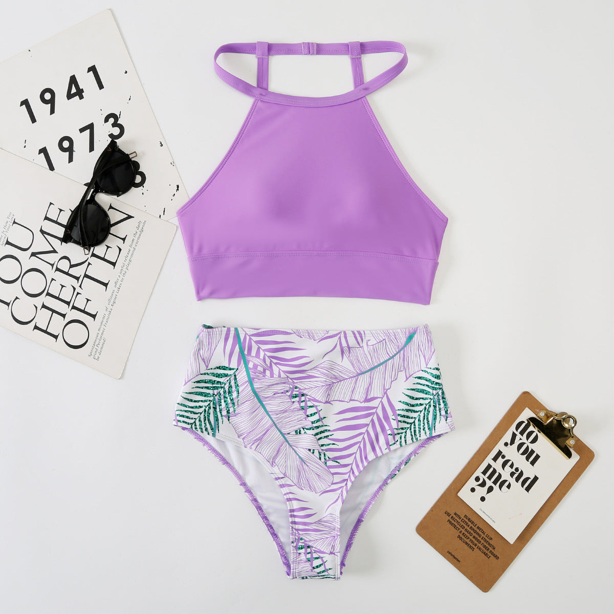 Ensemble de maillots de bain taille haute et motif tropical pour femme Berg-Feldt