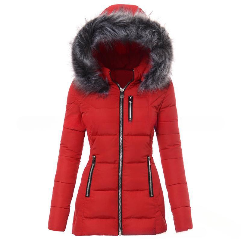 Veste d'hiver femme Berg-Feldt avec col en fausse fourrure amovible