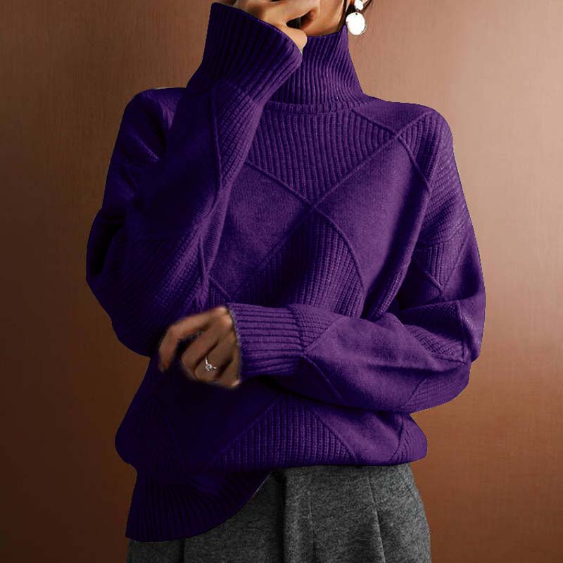 Berg-Feldt | Einfarbiger Klassischer Strickpullover Für Damen