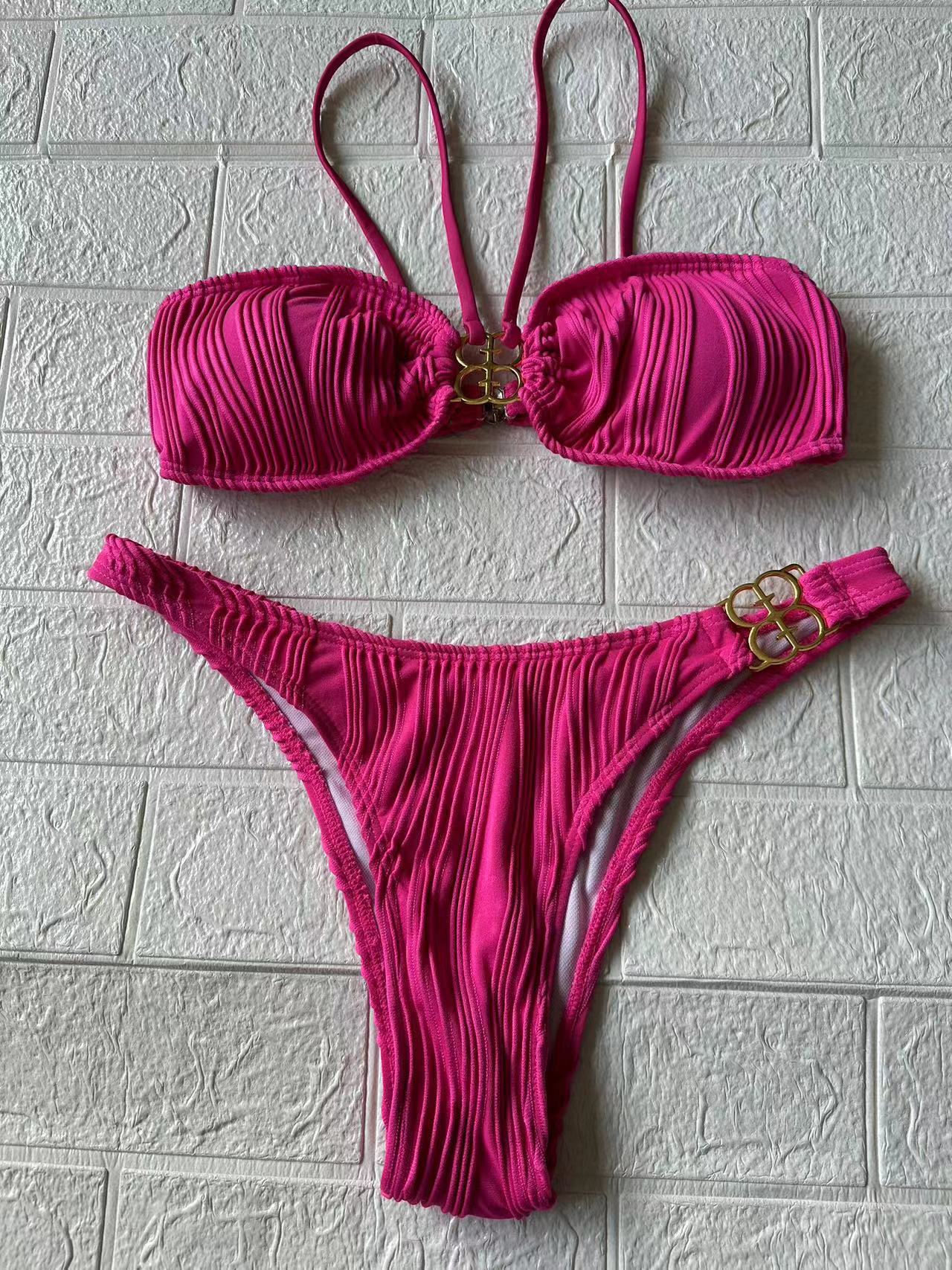 Ensemble bikini pour femme, élégant, avec volants et accents dorés de berg-feldt