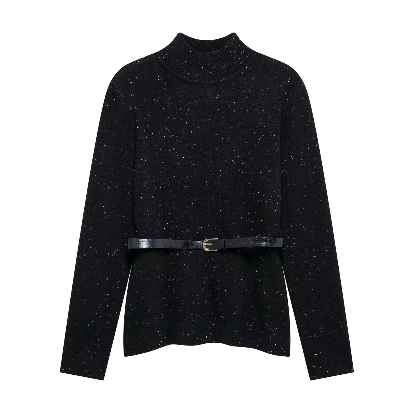 Weicher Damen-Rollkragenpullover mit regulierbarem Gürtel von berg-feldt
