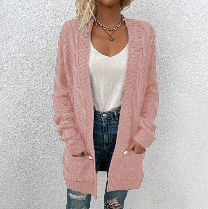 Damen Grobstrick-Cardigan mit großen Taschen und strukturiertem Design Berg-Feldt