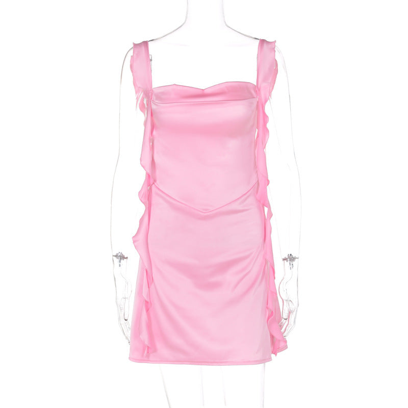 Elegantes Damen-Minikleid mit asymmetrischen Rüschen und elastischem Material von berg-feldt
