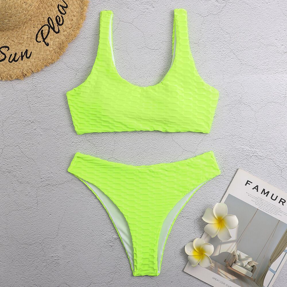 Haut de maillot de bain texturé taille haute pour femme Berg-Feldt