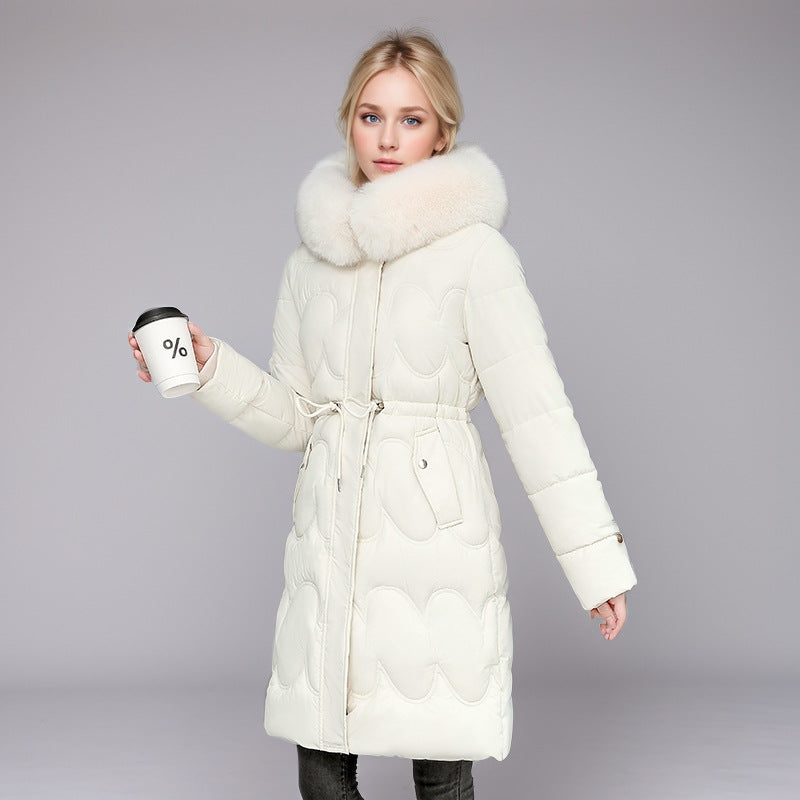 Manteau doudoune femme tendance avec col en fausse fourrure amovible et cordon de serrage à la taille Berg-Feldt