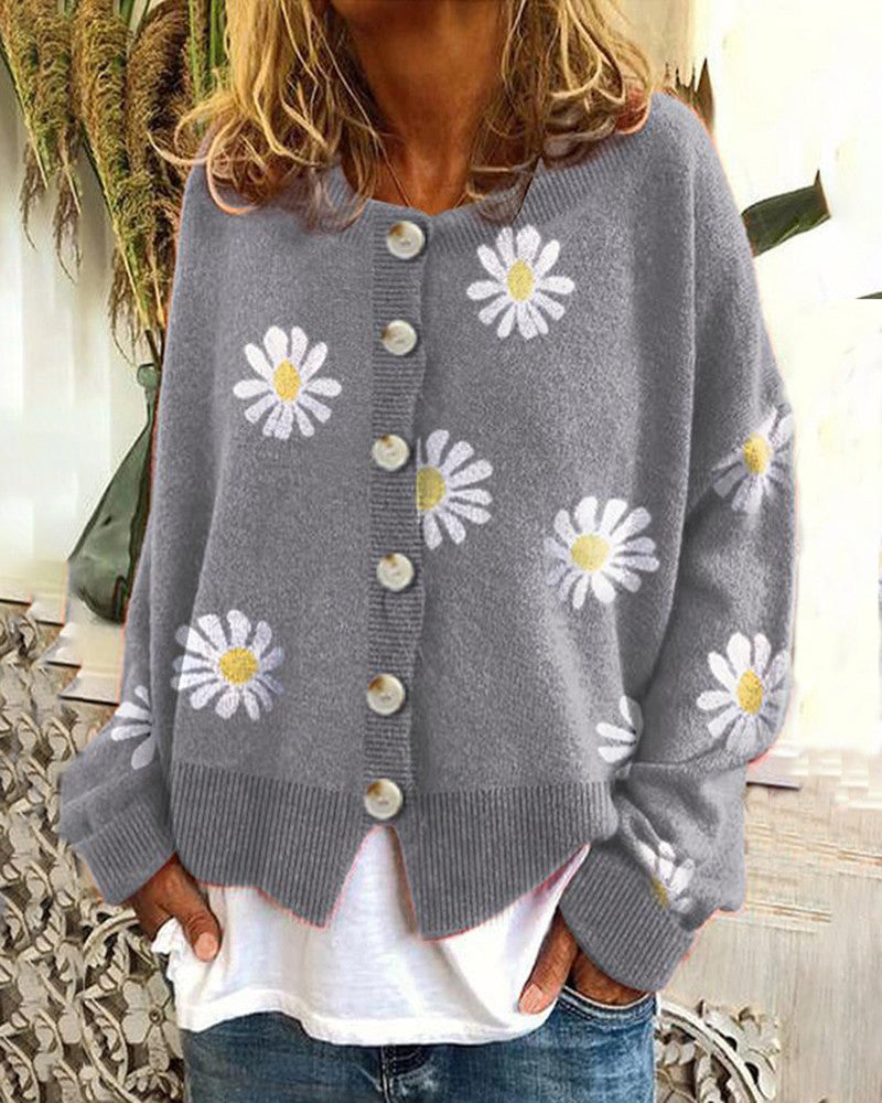 Pull en coton coloré à motifs floraux Berg-Feldt pour femme