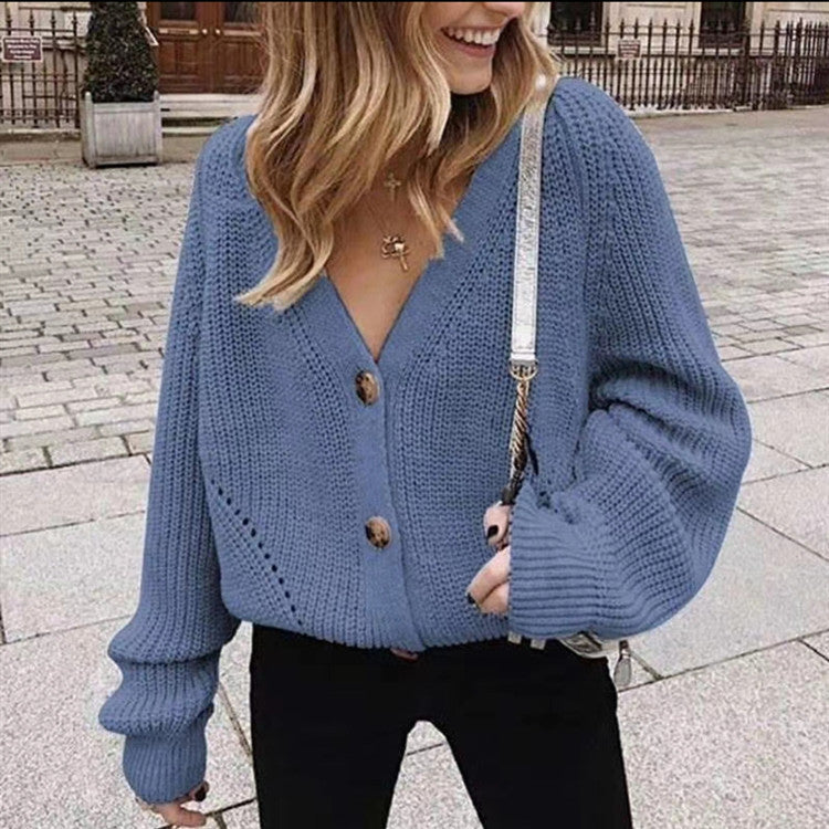 Dames gilet cardigan mi-long, col en V profond avec boutons décoratifs Berg-Feldt