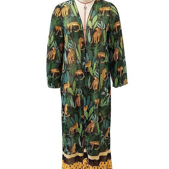 Kimono de plage pour femme avec imprimé animal exotique de berg-feldt