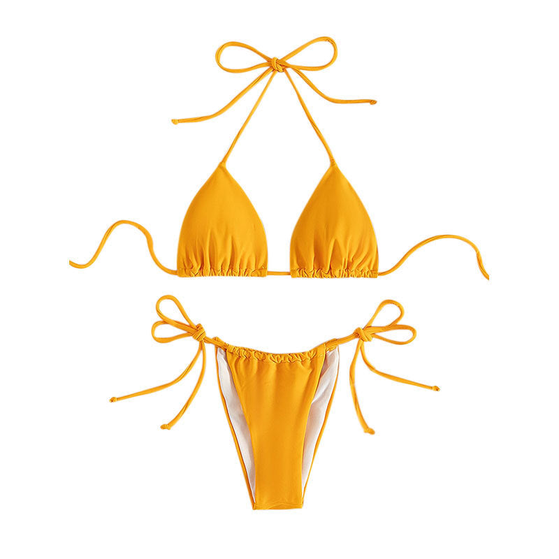 Ensemble bikini pour femme : Haut triangle à bretelles réglables et coupe haute de berg-feldt