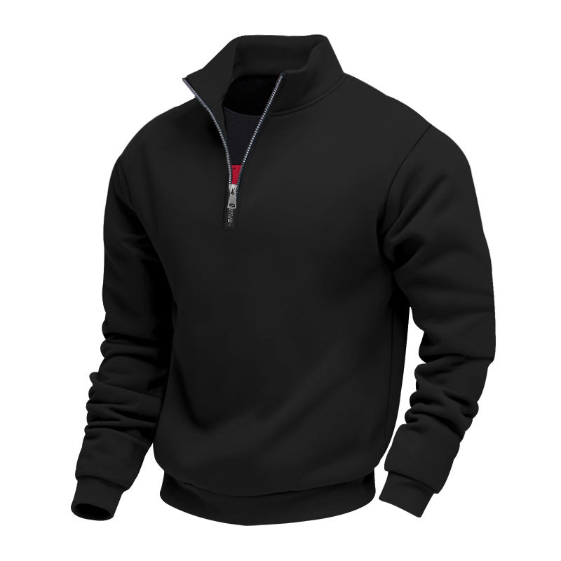 Herren leichter Fleecepullover mit Stehkragen und halblangem Reißverschluss Berg-Feldt