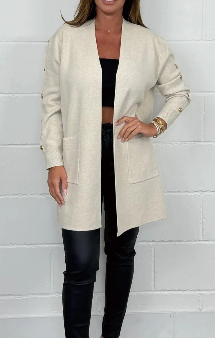 Cardigan élégant pour femme avec boutons décoratifs et poches Berg-Feldt