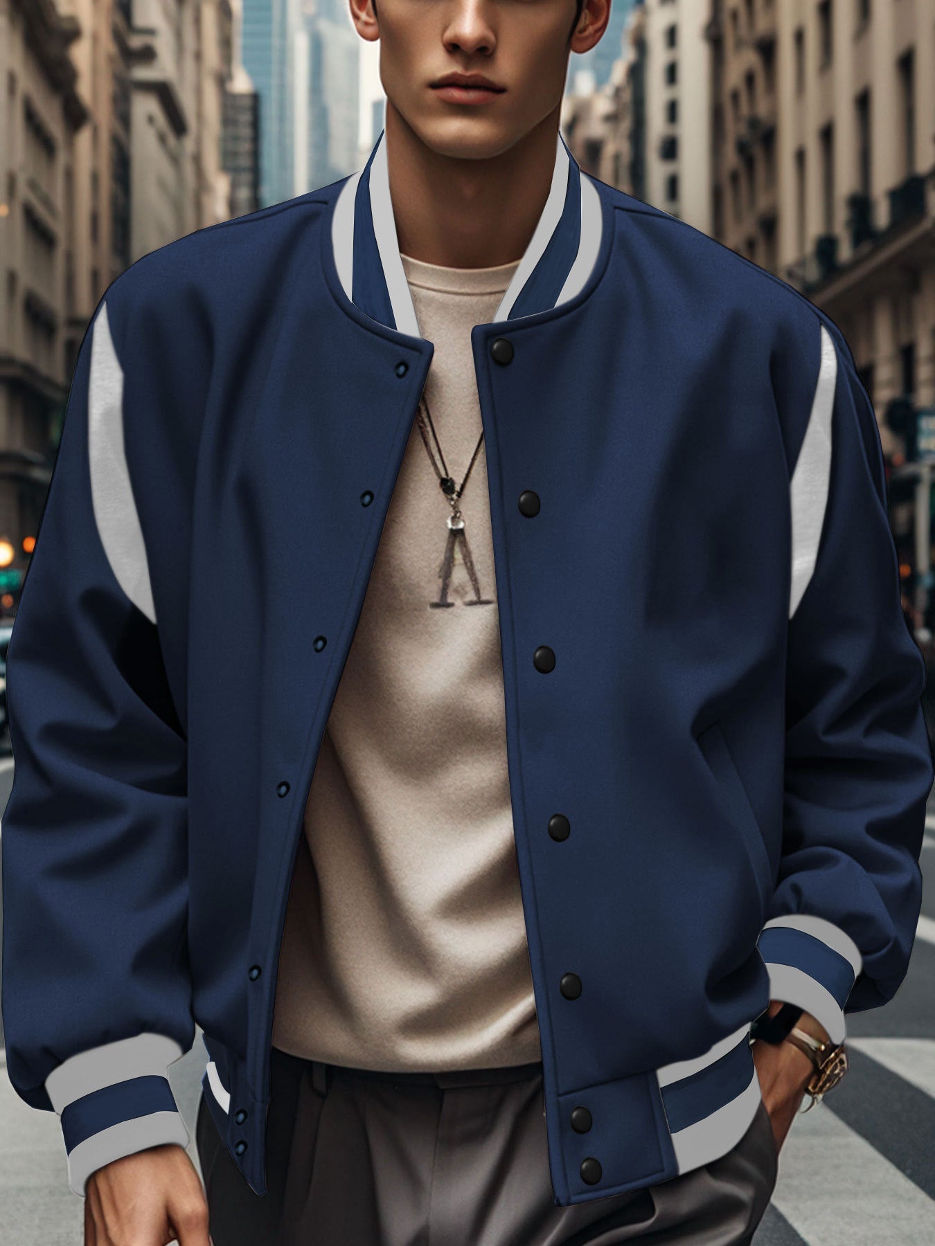 Bomber pour homme avec manches contrastées Berg-Feldt