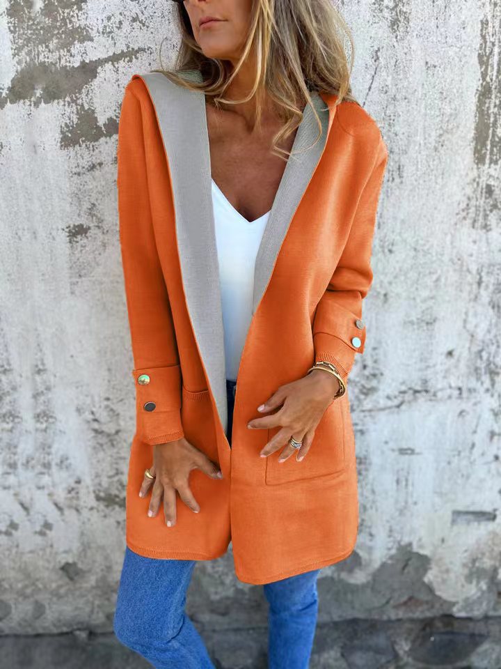 Damen Longjacke, tendance, avec capuche généreuse et poches pratiques Berg-Feldt