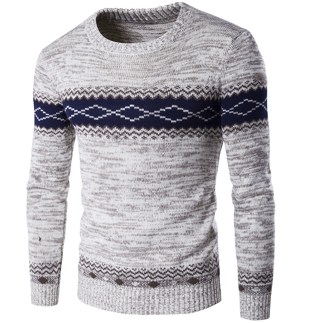 Herren modischer Strickpullover mit grafischem Muster Berg-Feldt