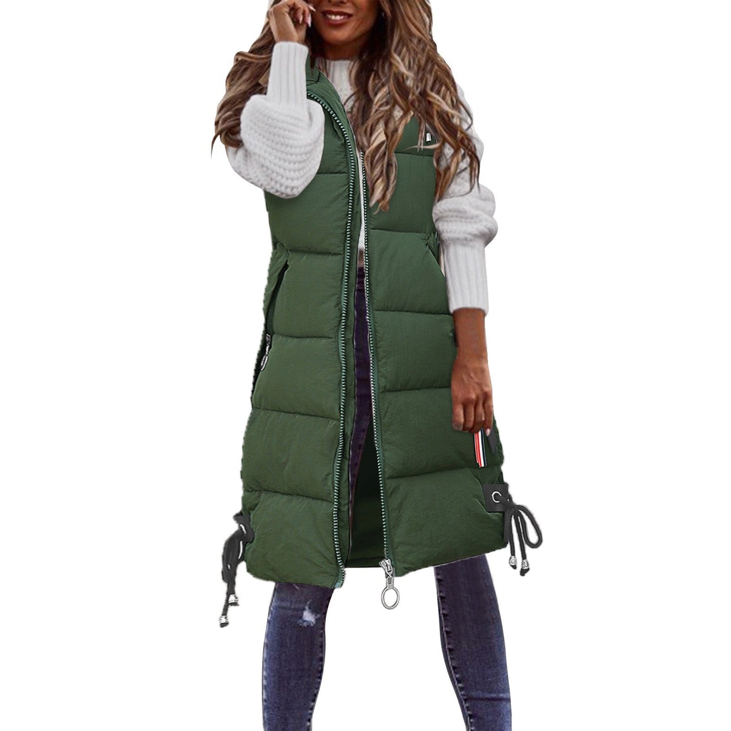 Women's fashionable quilted vest with practical pockets and adjustable elastic - Berg-Feldt