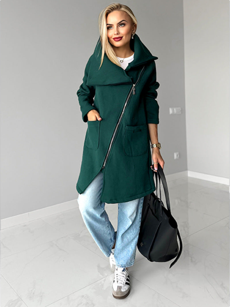 Berg-Feldt | Reißverschluss Revers Mid Length Fleece Sweatshirt Jacke