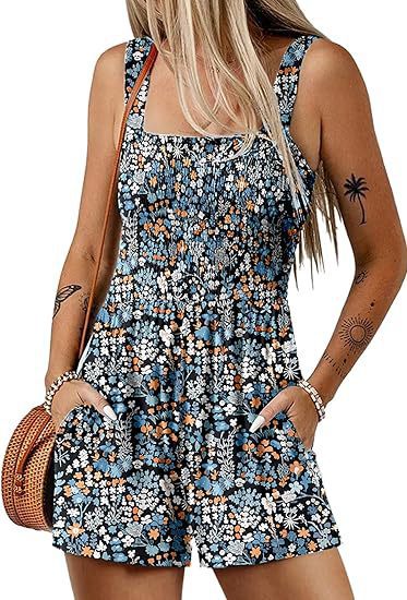 Combinaison Berg-Feldt pour femme avec imprimé floral et poches