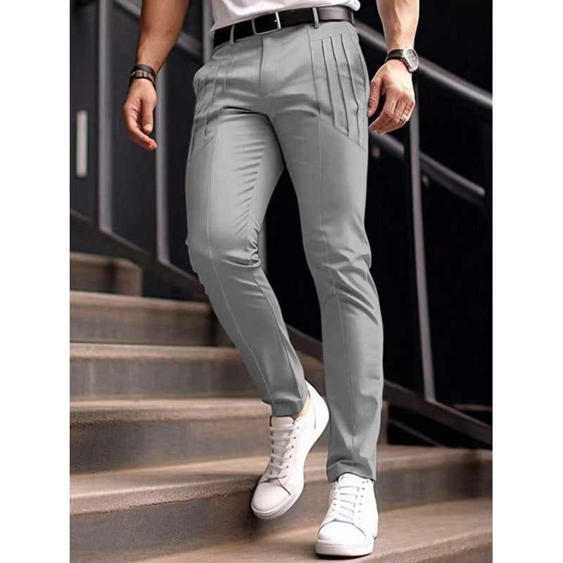 Herren stylische Slim-Fit Anzughose mit plissiertem Design Berg-Feldt