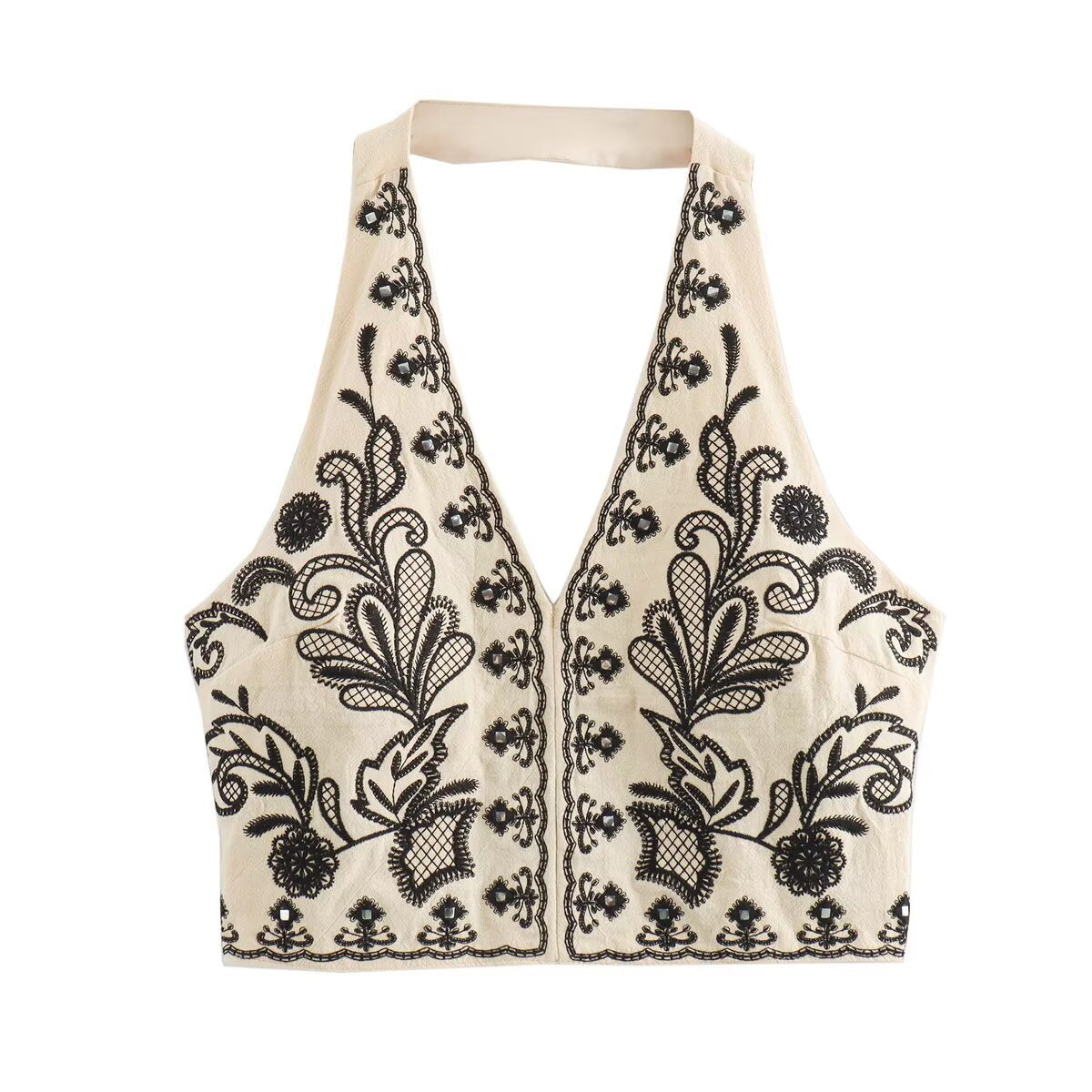 Women's Embroidered Halter Crop Top berg-feldt