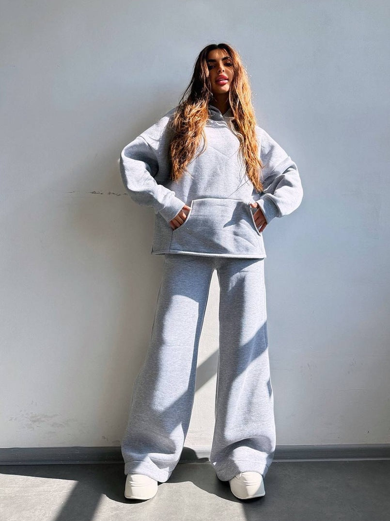 Ensemble sweat à capuche oversize et pantalon large décontracté Berg-Feldt pour femmes