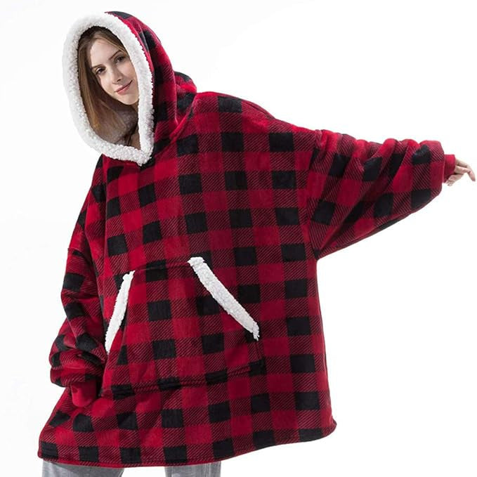 Dames, poncho douillet à capuche avec doublure douce et poches pratiques Berg-Feldt
