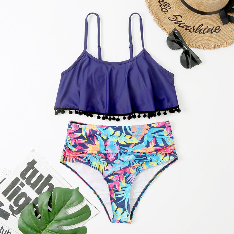 Ensemble de bikini taille haute avec pompons pour femme de berg-feldt