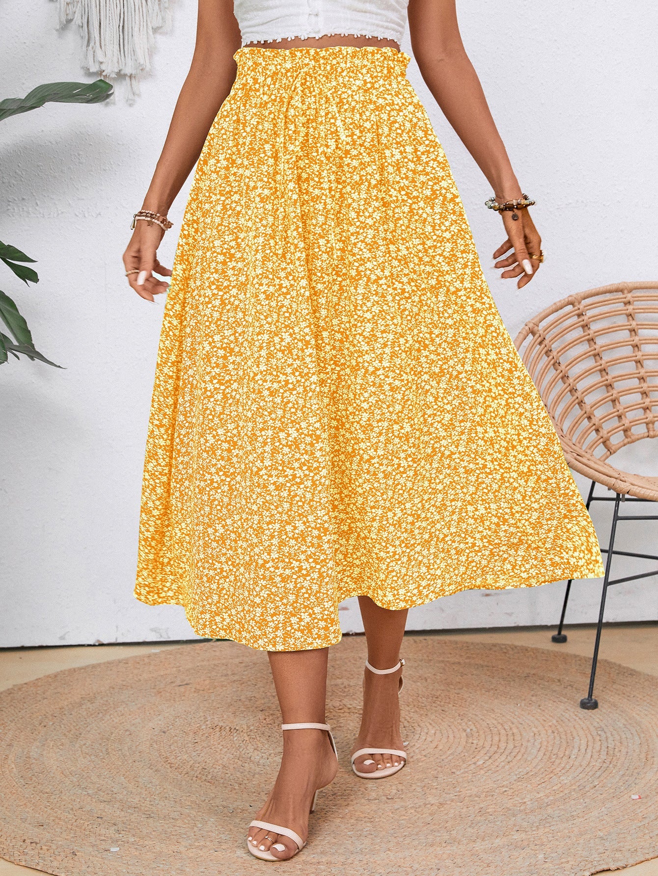 Jupe mi-longue fleurie pour femme Berg-Feldt