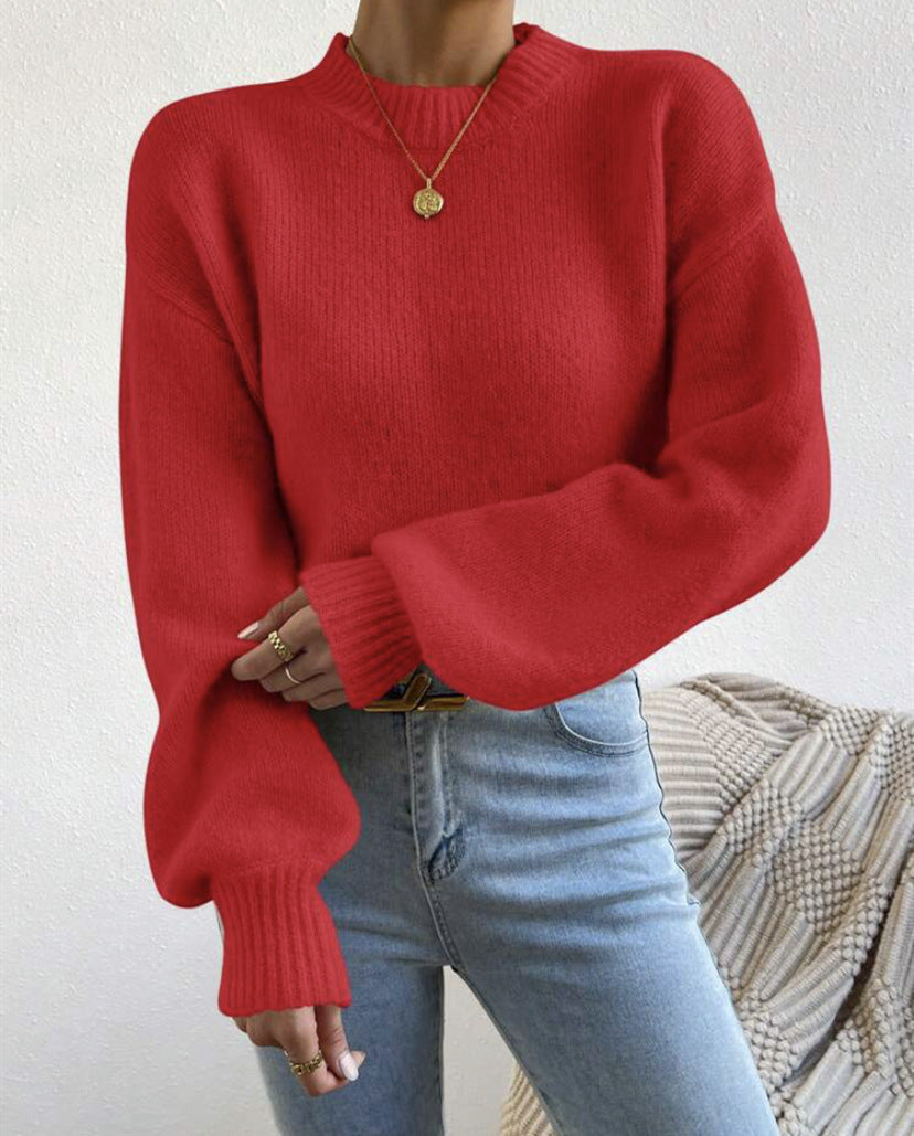 Pull-over mode pour femmes avec col haut et tricot structuré Berg-Feldt