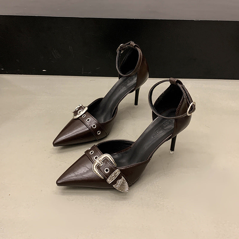 Escarpins à bride arrière pour femme, à bout pointu et avec boucle décorative, de berg-feldt