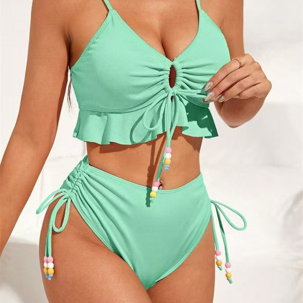 Ensemble de bikini taille haute à volants et bretelles réglables pour femme berg-feldt