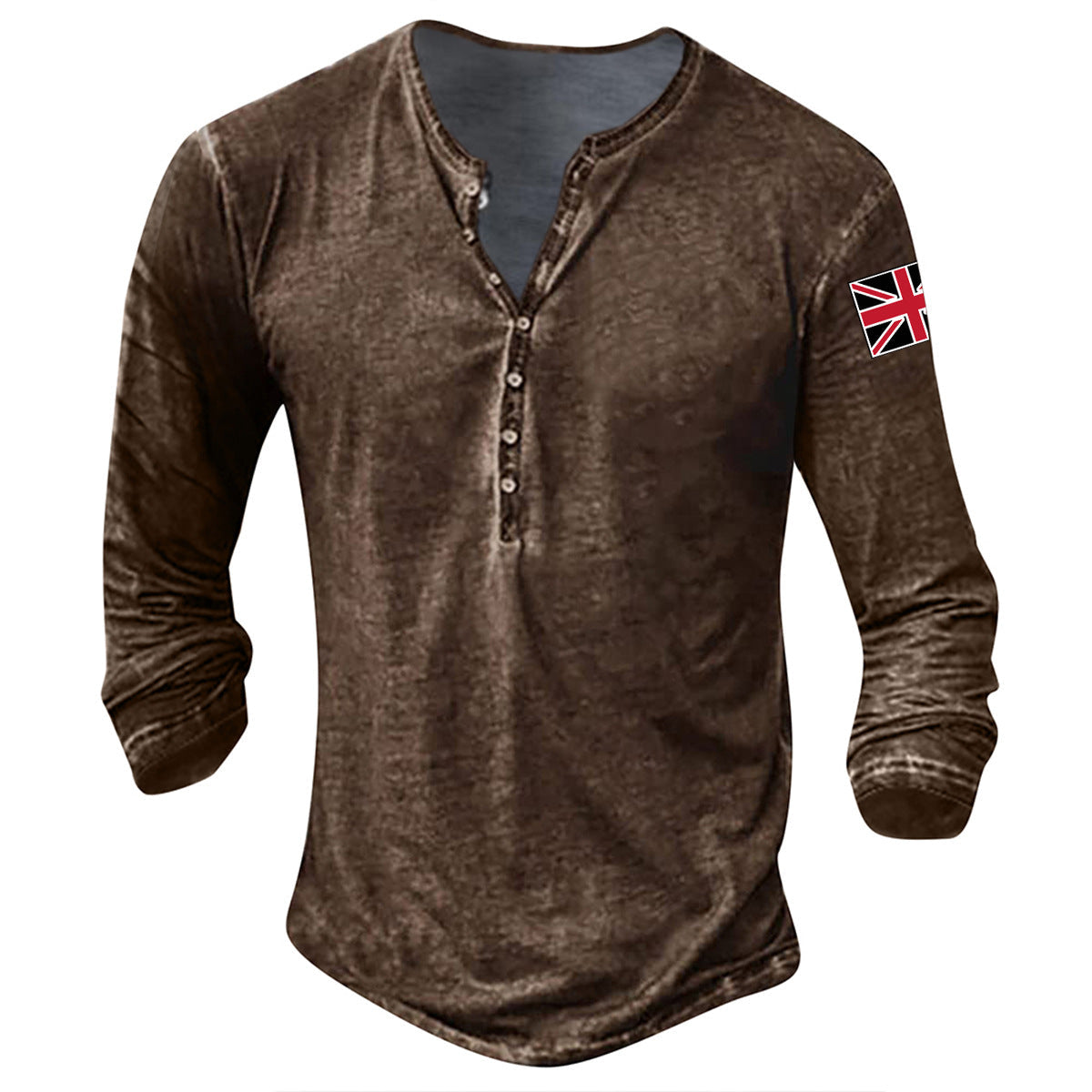 Chemise boutonnée à manches longues pour homme, avec application drapeau, par Berg-Feldt