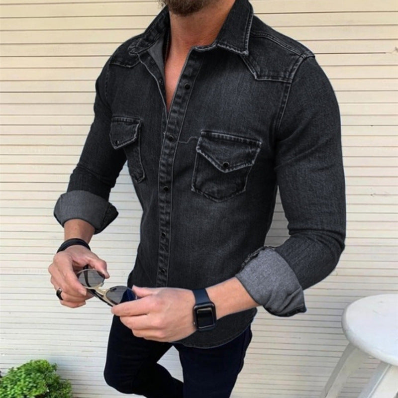 Chemise en jean pour homme à coupe moderne avec poches poitrine pratiques Berg-Feldt