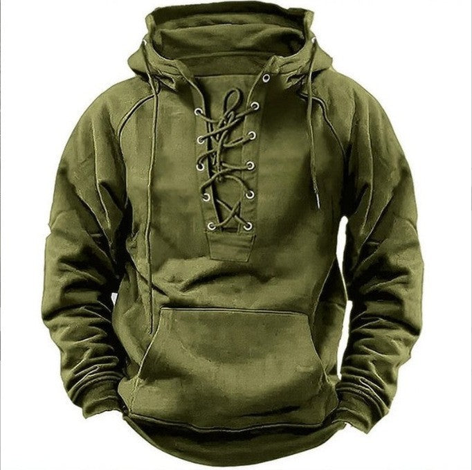 Herren Kapuzensweatshirt mit modischer Schnürung und weichem Innenfutter Berg-Feldt